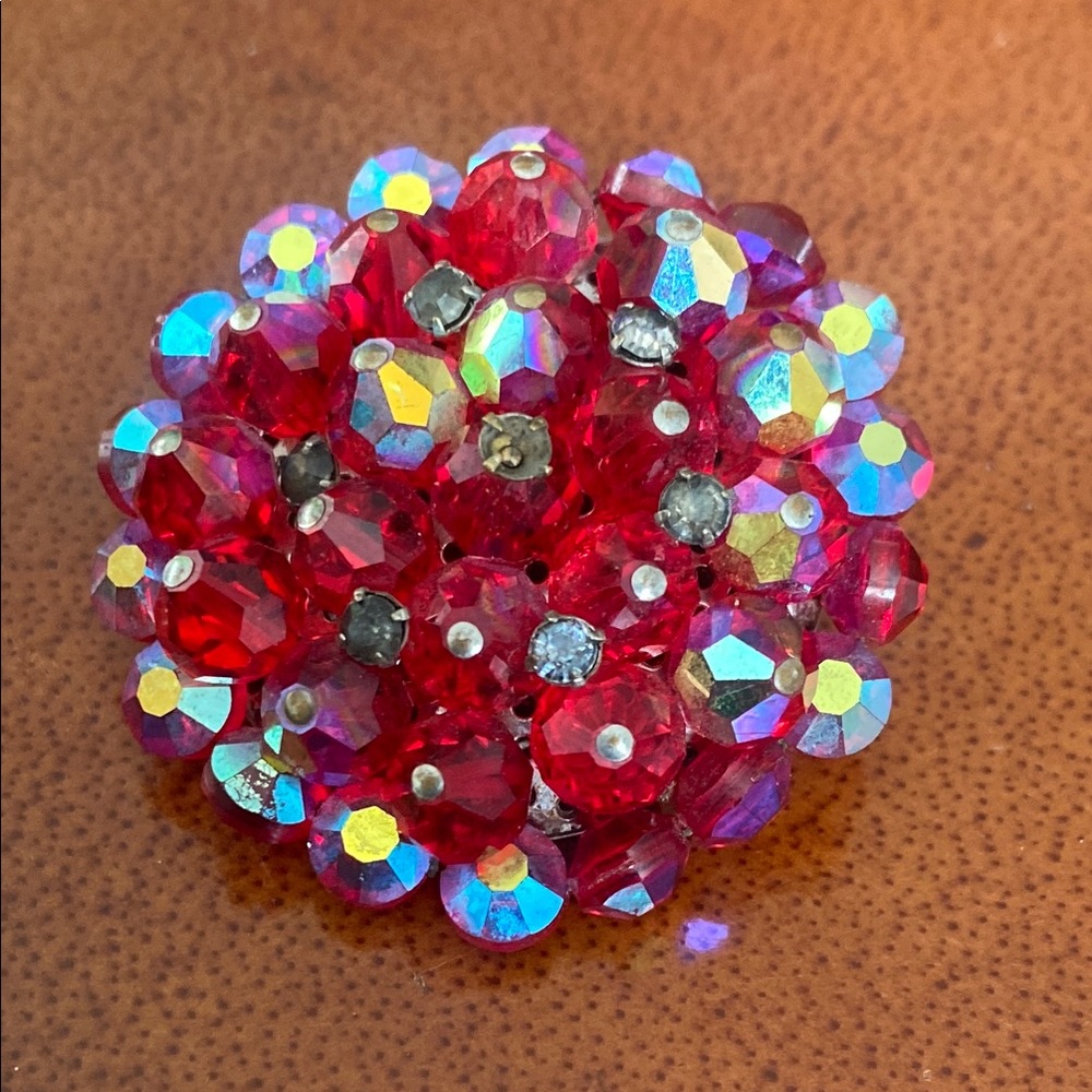 VINTAGE MARGARITA RUBY RED WATERMELON BROOCH